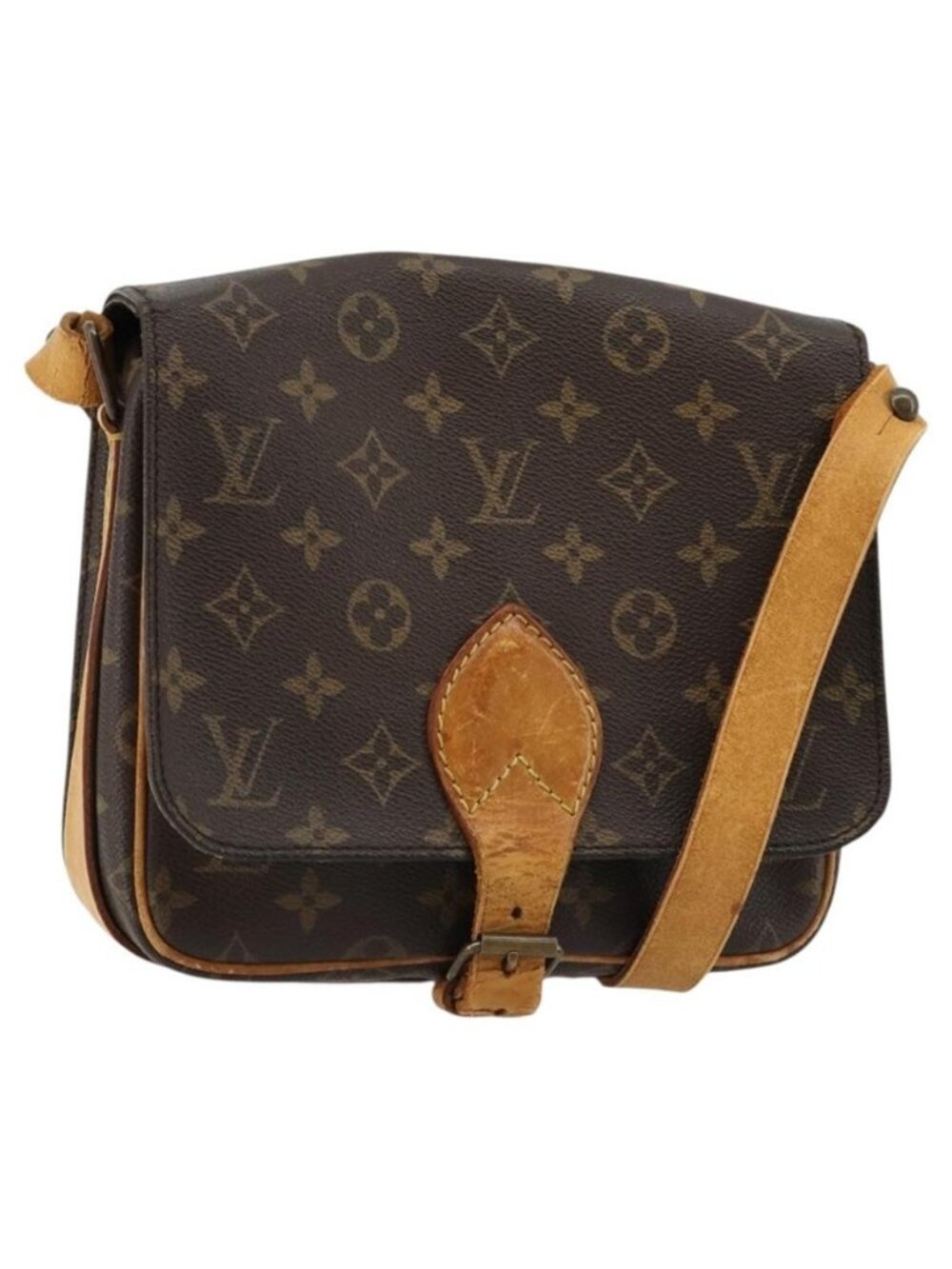 Authentic LOUIS VUITTON Monogram Cartouchiere MM Shoulder Bag M51253 LV